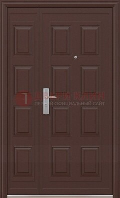 Коричневая железная тамбурная дверь ДТМ-37 в Дзержинском