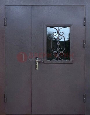 Тамбурная дверь Порошок со стеклом и ковкой ДТМ-48 в Дзержинском