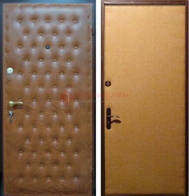 Желтая железная дверь с винилискожей ДВ-2 в Дзержинском