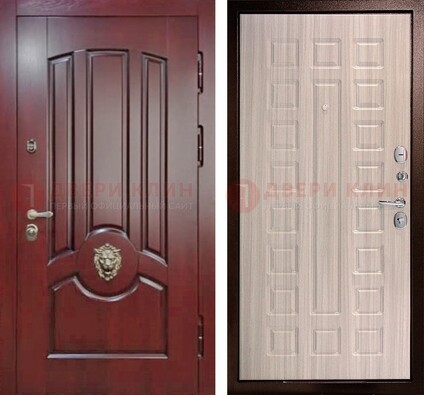 Темно-красная входная дверь с виноритом ДВТ-234 в Дзержинском