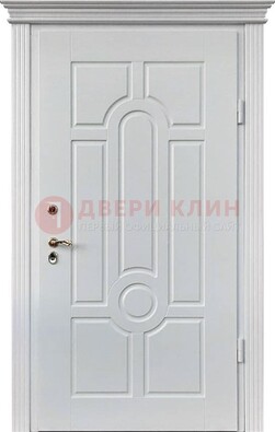 Белая уличная дверь с виноритом для дома ДВТ-247 в Дзержинском