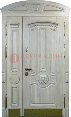 Светлая двухстворчатая дверь с виноритом на улицу ДВТ-258 в Дзержинском