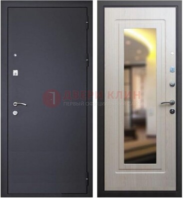 Черная металлическая дверь с зеркалом ДЗ-26 в Дзержинском