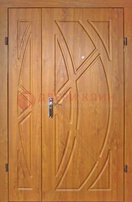 Полуторная металлическая дверь с МДФ золотой дуб ПЛ-17 в Дзержинском